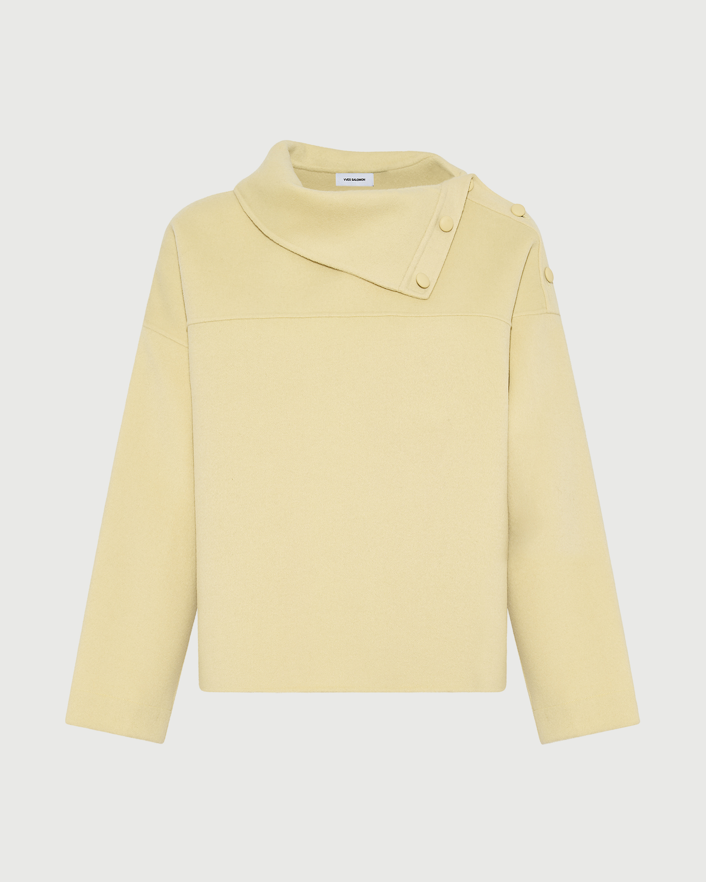 Double-sided wool funnel neck blouse - Yves Salomon - New Fall Winter Collection
