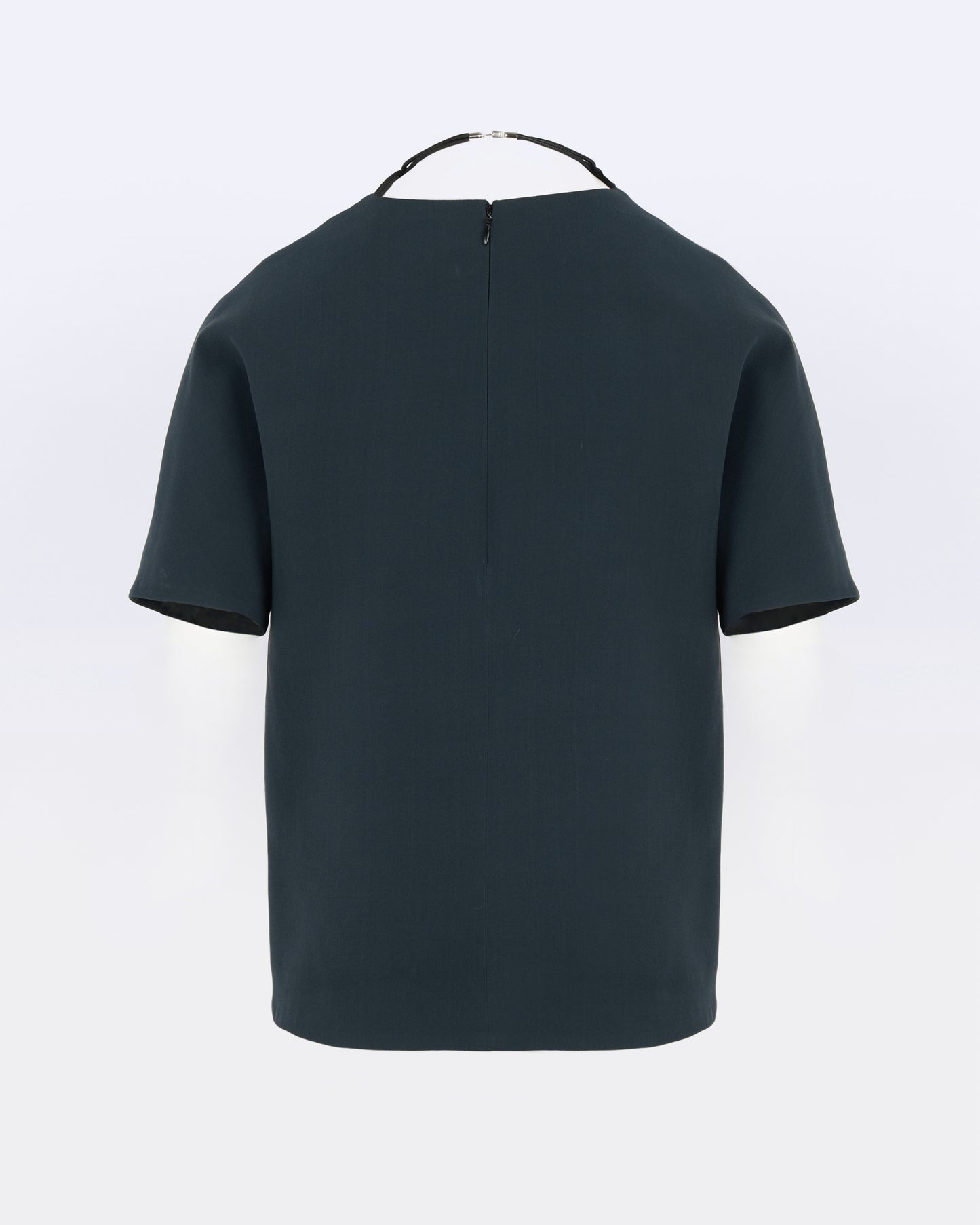 Silk crepe top with necklace
