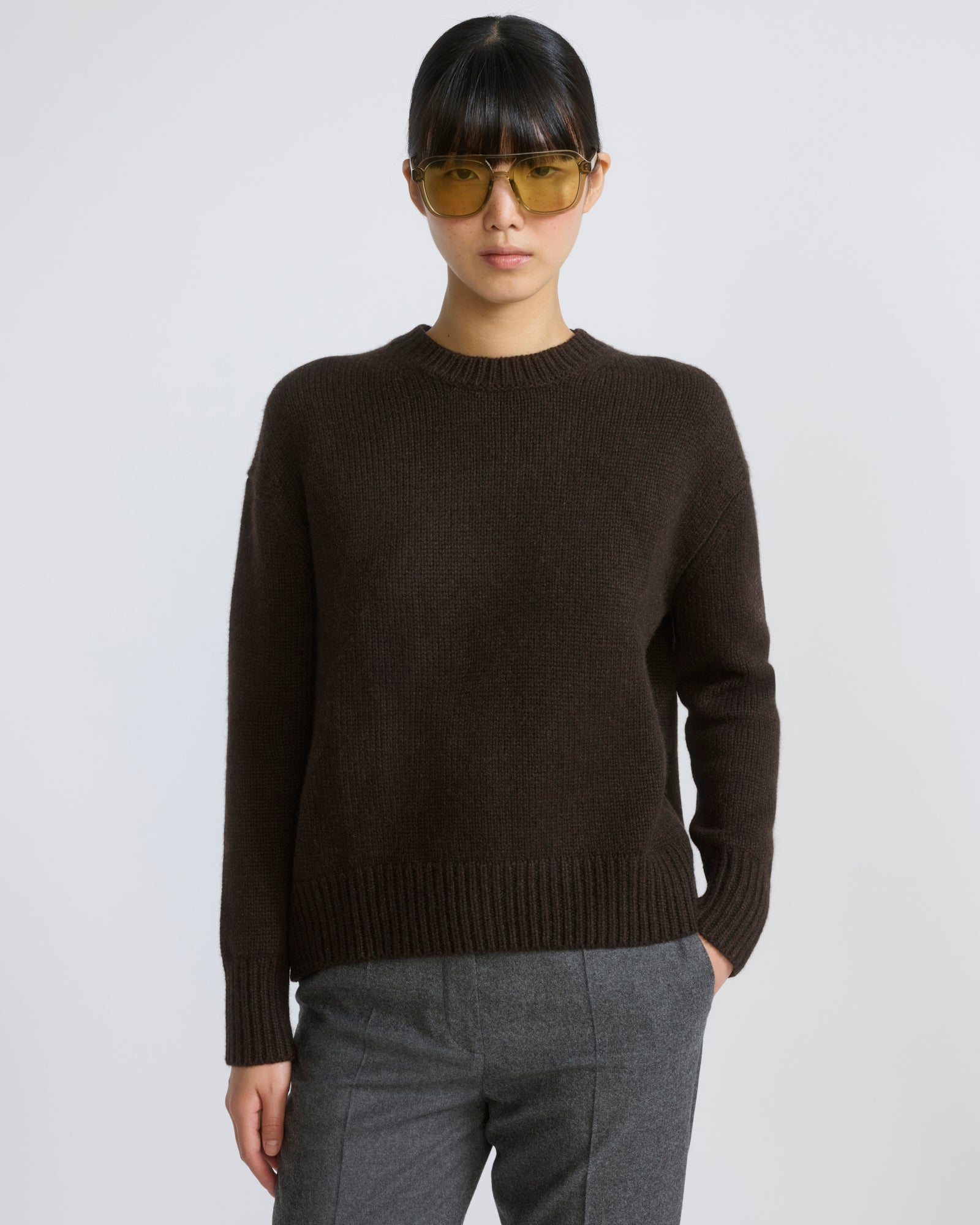 100% cashmere knit crew neck sweater - Yves Salomon - New Fall/Winter Collection