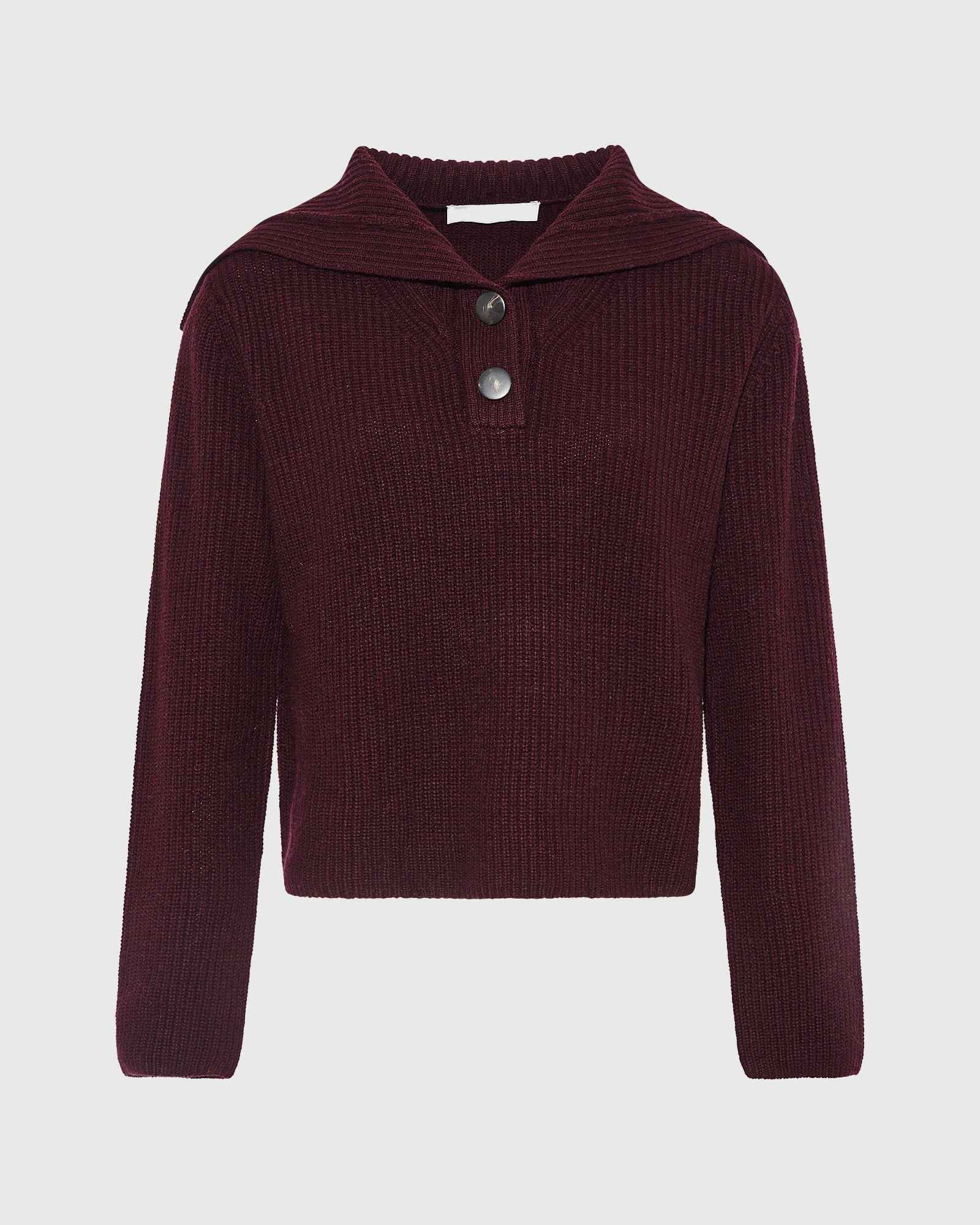 Buttoned sailor collar knit sweater - Yves Salomon - New Fall Winter Collection