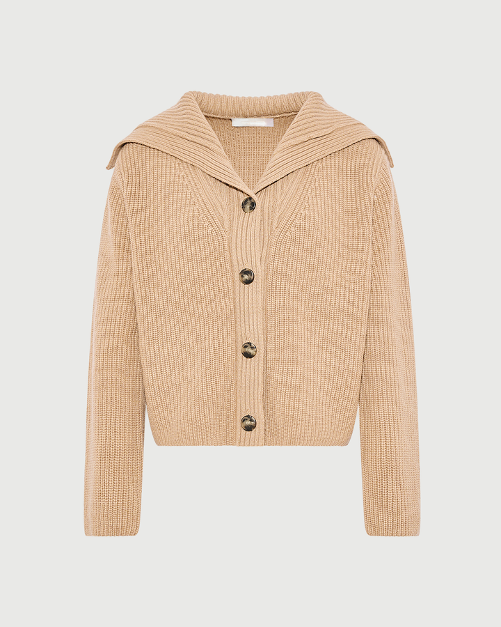 Sailor collar knit cardigan