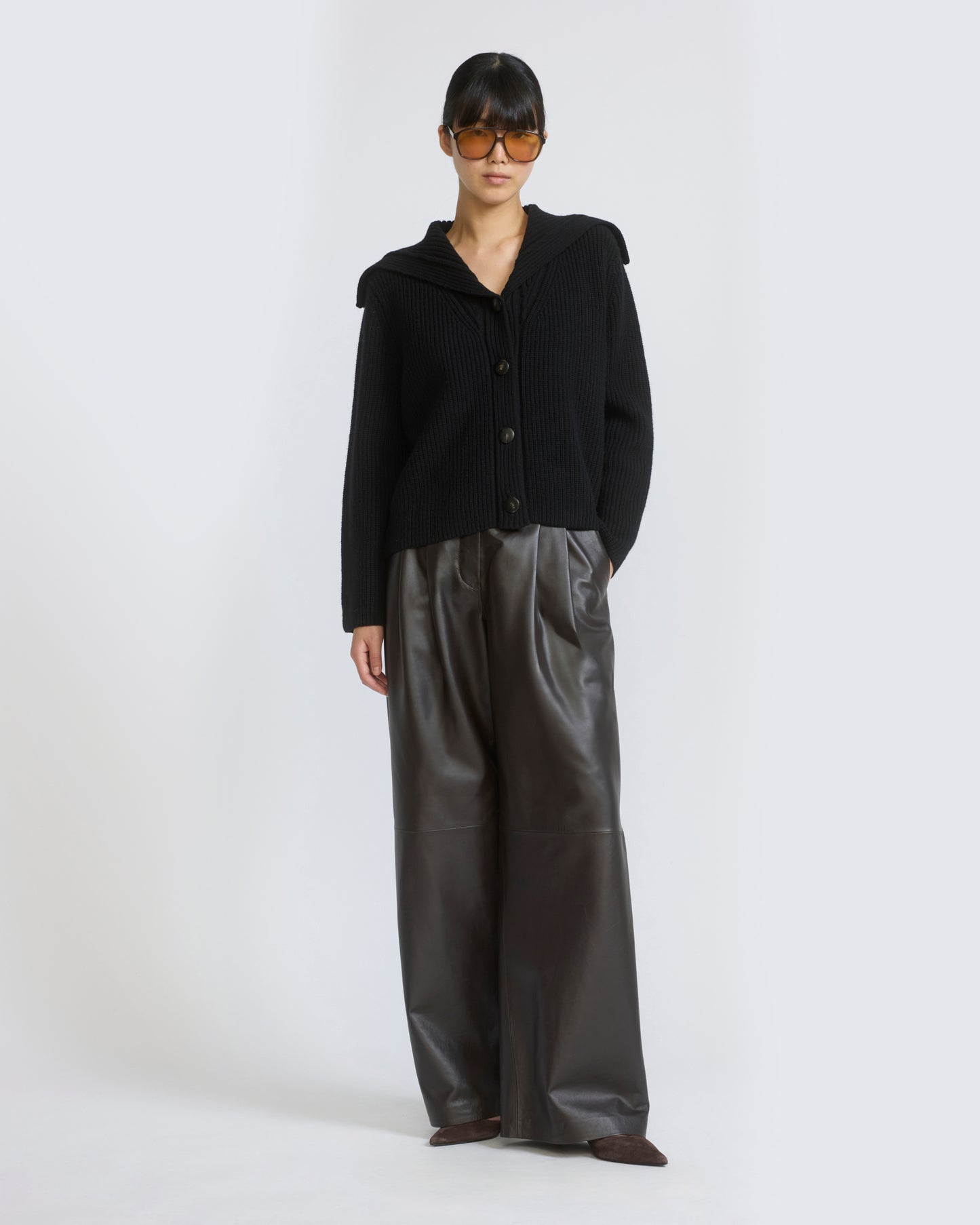 Sailor collar knit cardigan - Yves Salomon - New Fall/Winter Collection