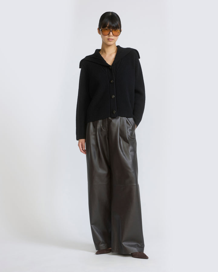 Sailor collar knit cardigan - Yves Salomon - New Fall/Winter Collection