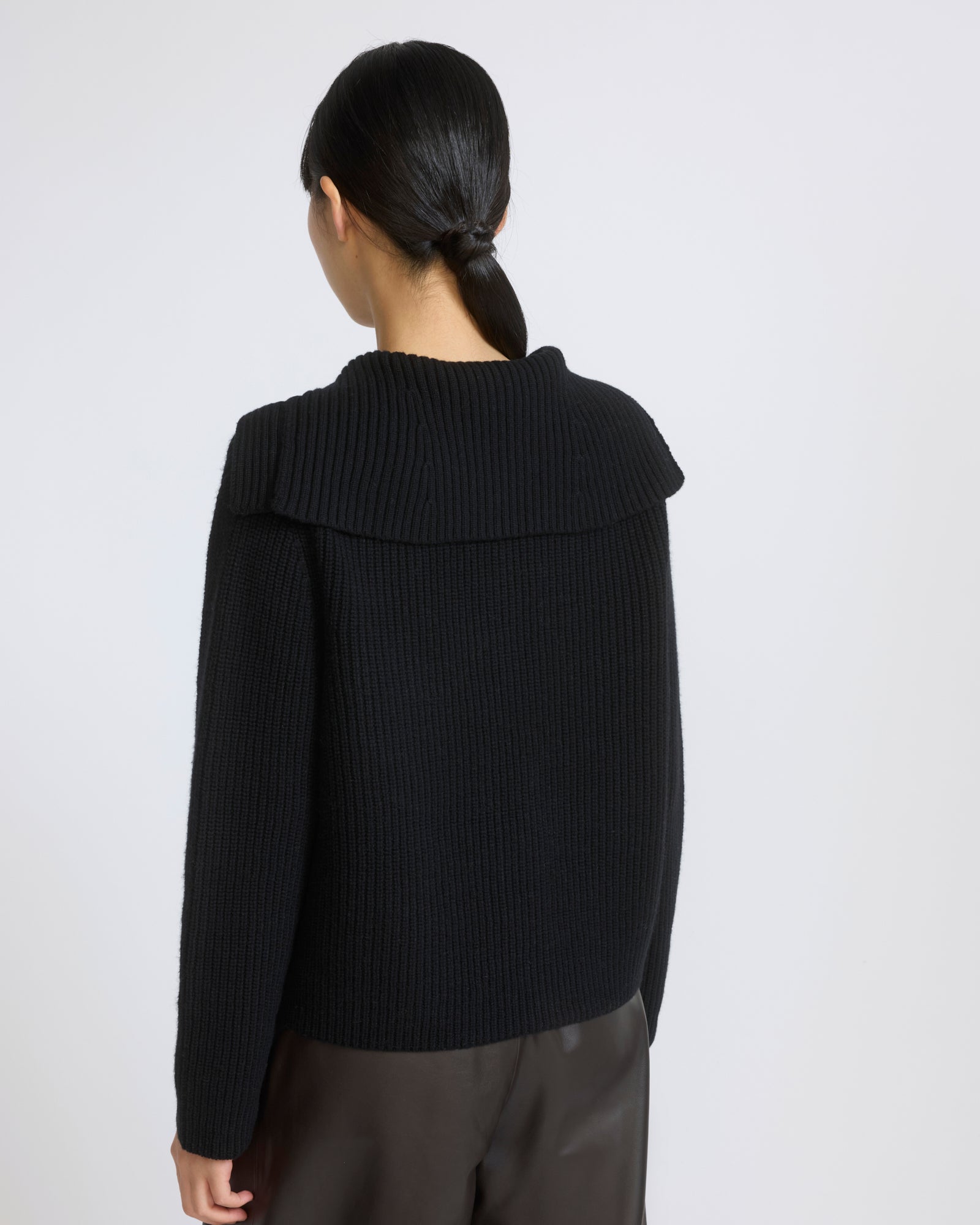 Sailor collar knit cardigan - Yves Salomon - New Fall/Winter Collection