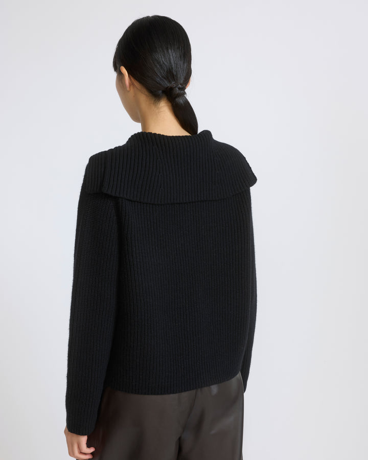 Sailor collar knit cardigan - Yves Salomon - New Fall/Winter Collection
