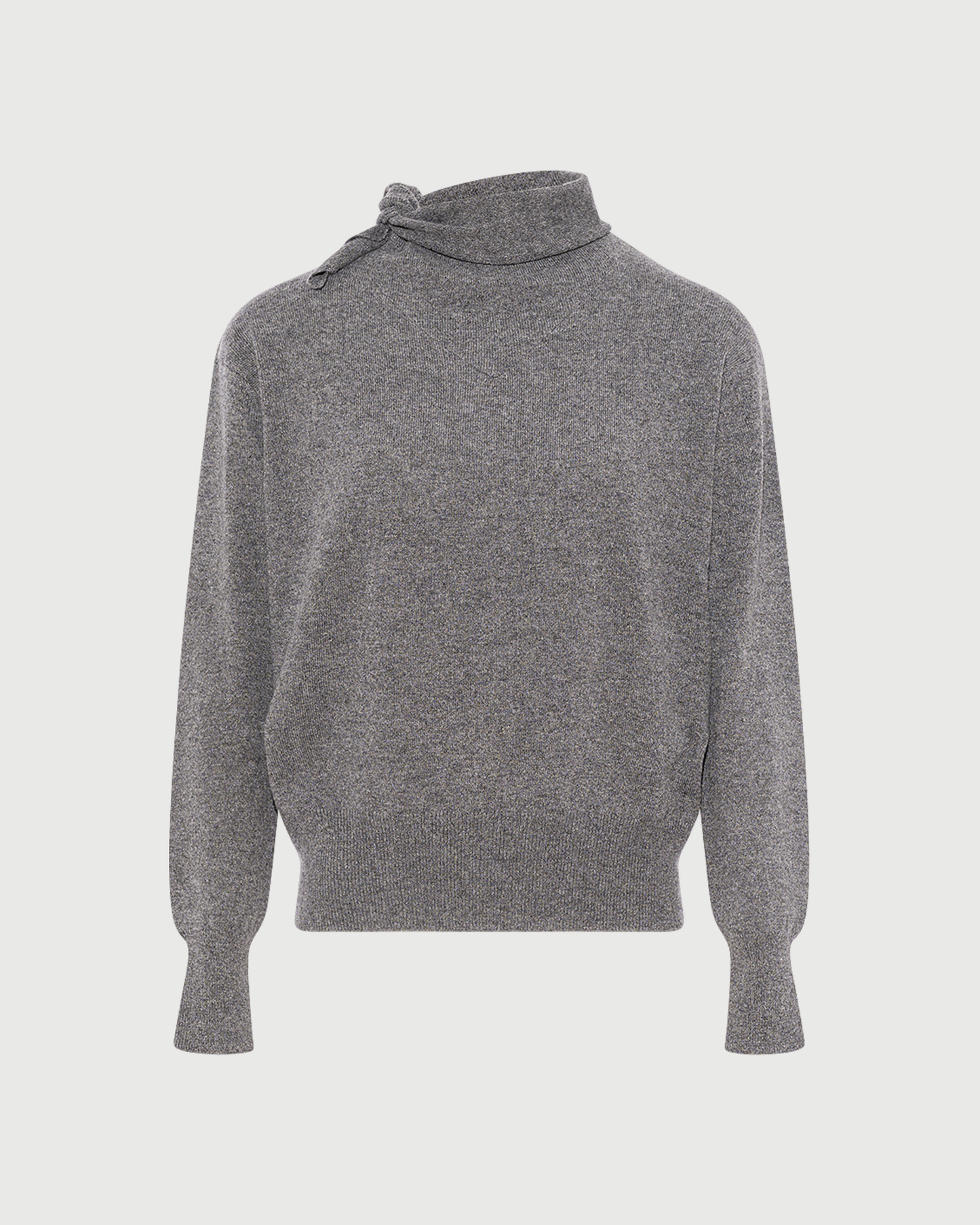 Fine 100% cashmere knit sweater with scarf collar - Yves Salomon - New Fall Winter Collection