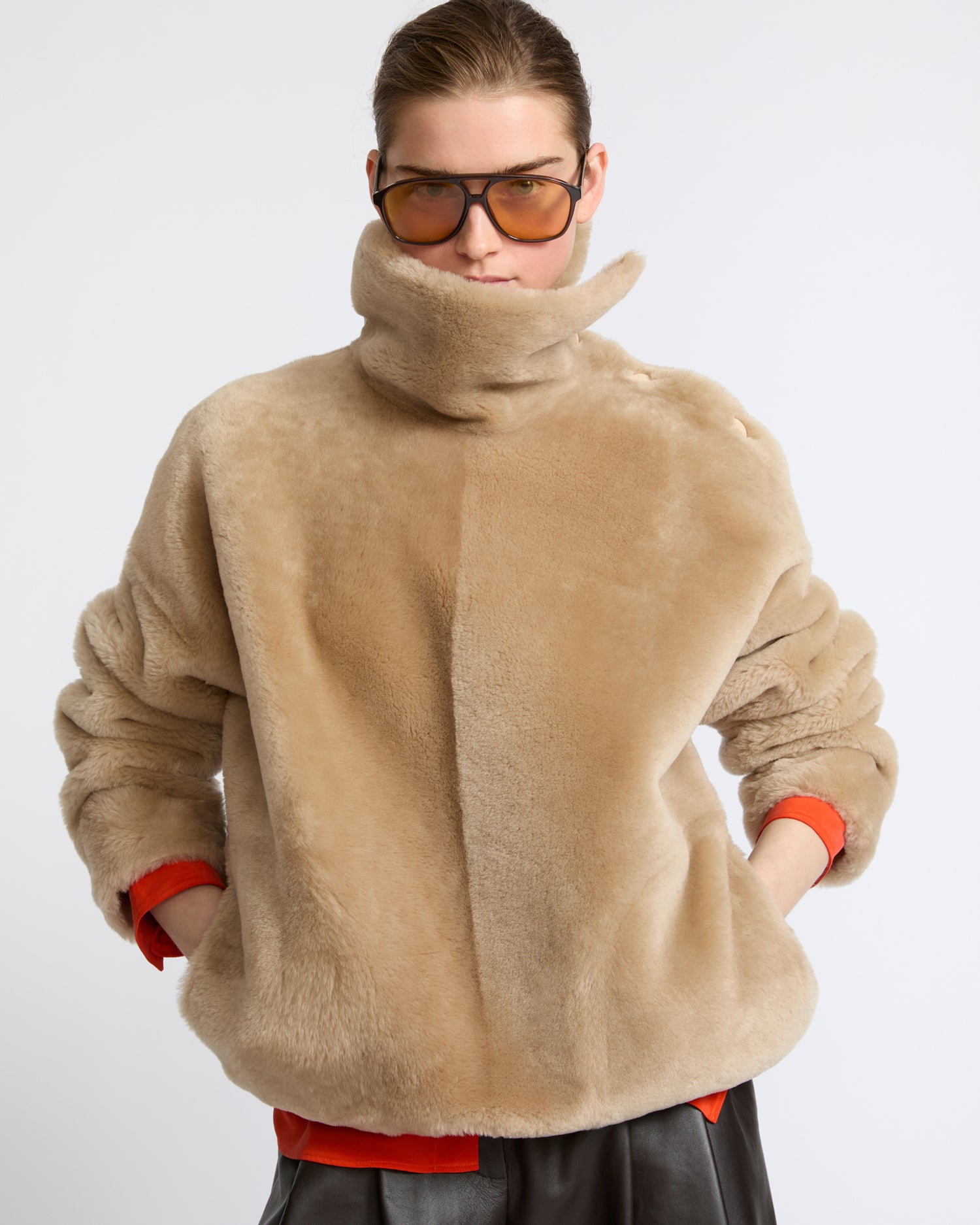 Lambskin shearling sweatshirt - Yves Salomon - New Fall Winter Collection