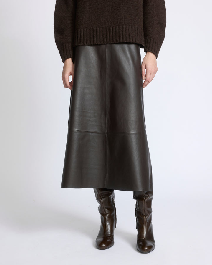 Long lambskin leather skirt - Yves Salomon - New Fall/Winter Collection