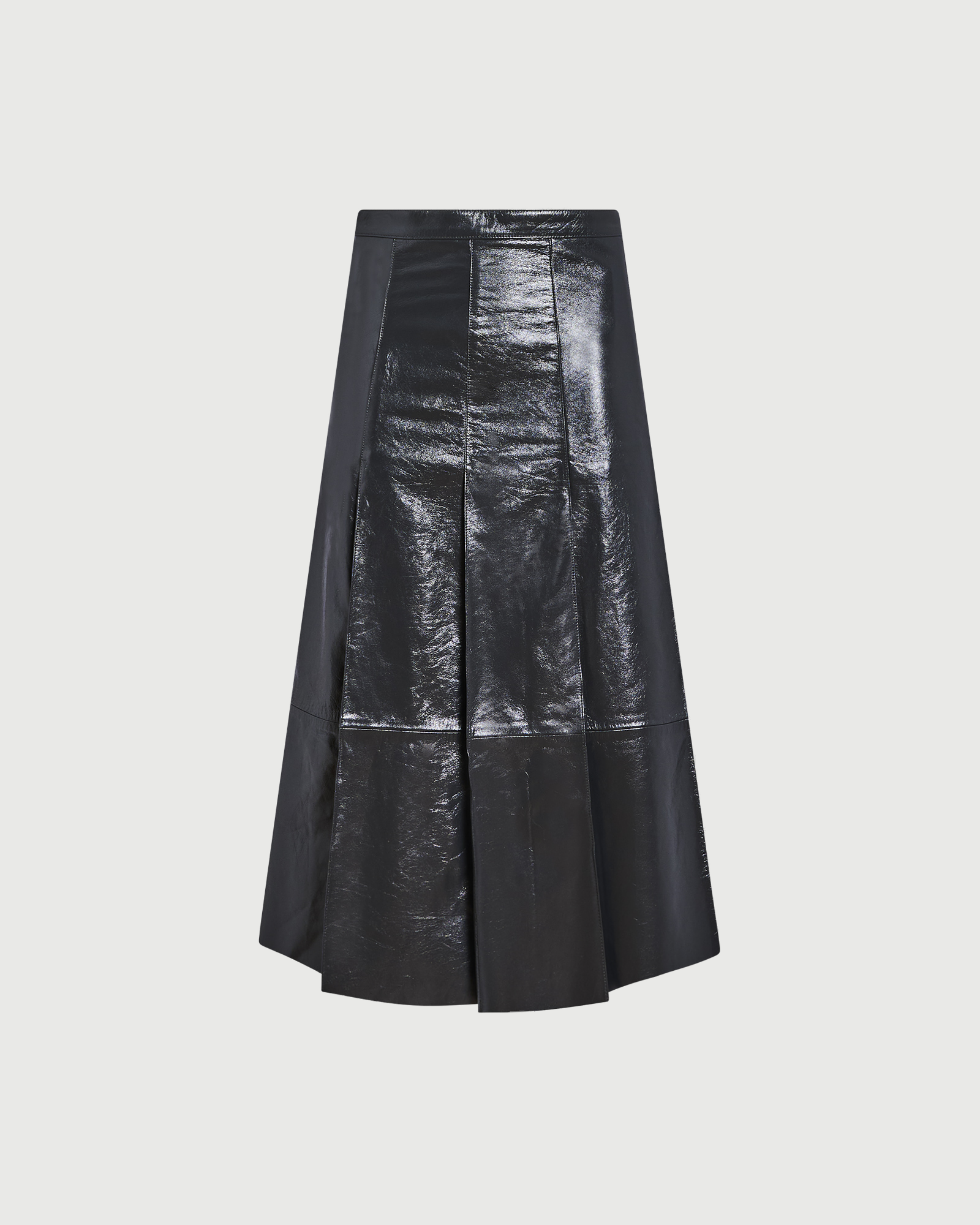 Pleated patent lambskin leather skirt - Yves Salomon - New Fall Winter Collection