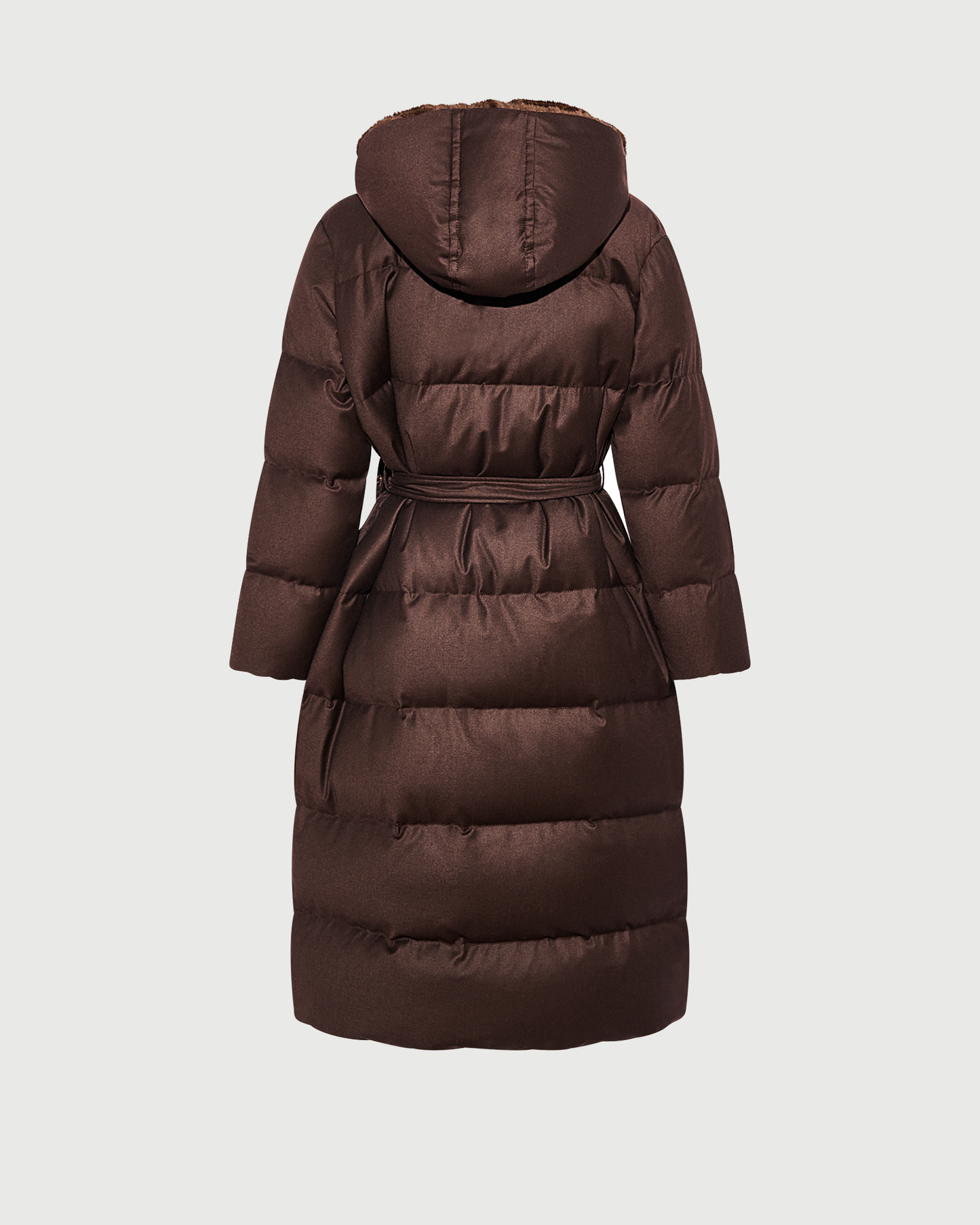 Long hooded double-breasted down jacket in Loro Piana fabric  with mink fur - Yves Salomon - New Fall Winter Collection