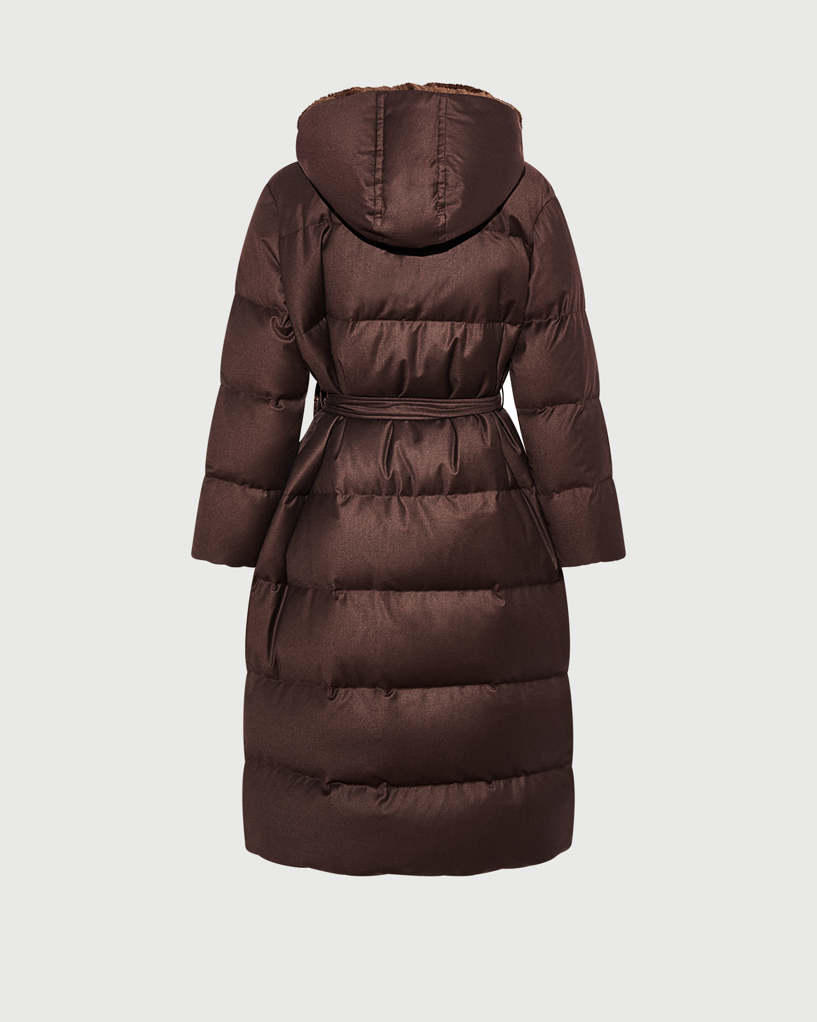 Long hooded double-breasted down jacket in Loro Piana fabric  with mink fur - Yves Salomon - New Fall Winter Collection