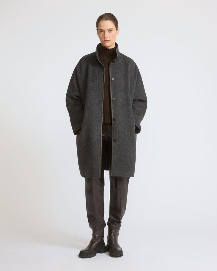Oversized double-sided wool cashmere coat - Yves Salomon - New Fall/Winter Collection