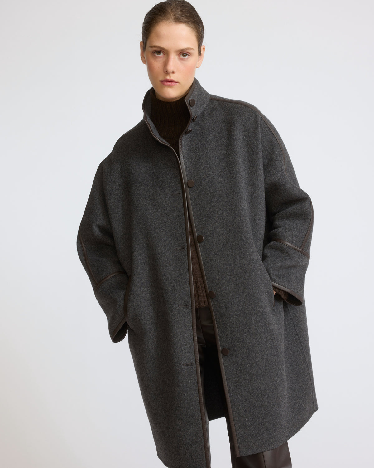 Oversized double-sided wool cashmere coat - Yves Salomon - New Fall/Winter Collection