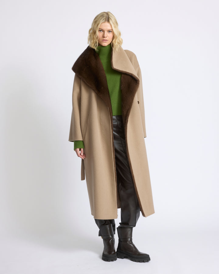 Double-sided wool and cashmere coat with mink fur - Yves Salomon - New Fall/Winter Collection