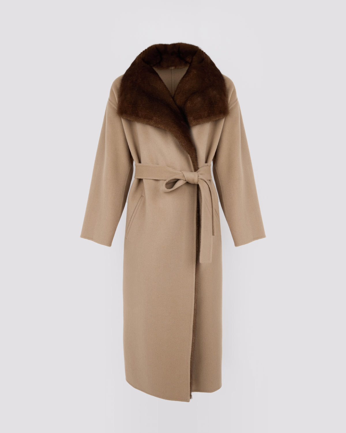 Double-sided wool and cashmere coat with mink fur - Yves Salomon - New Fall/Winter Collection