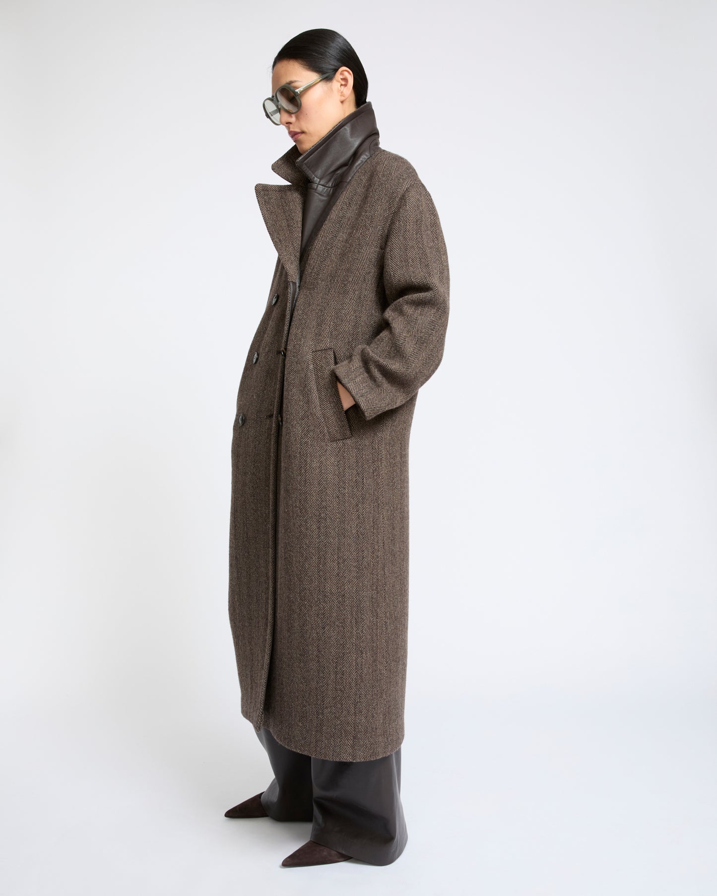 Herringbone double-sided wool coat - Yves Salomon - New Fall Winter Collection