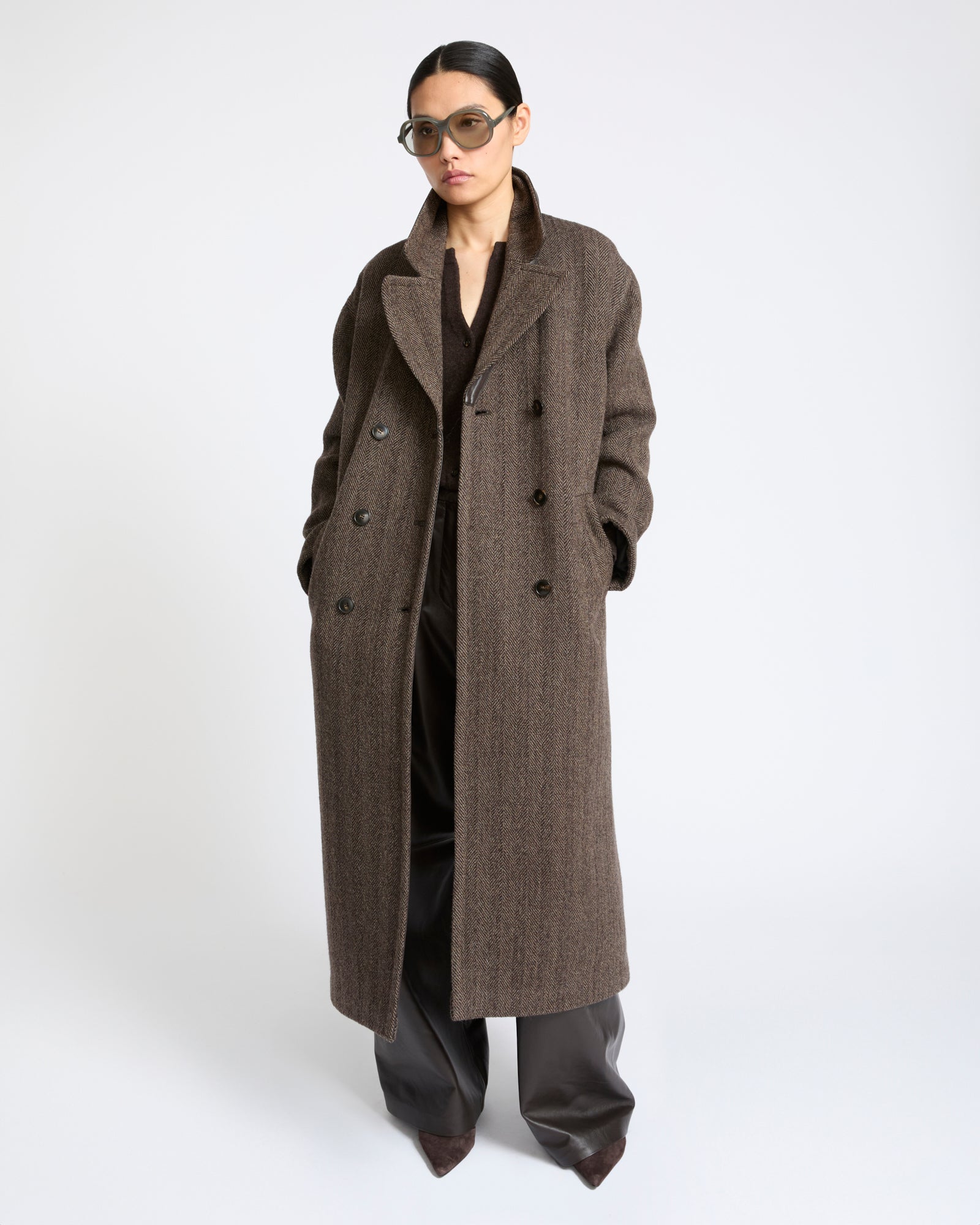 Herringbone double-sided wool coat - Yves Salomon - New Fall Winter Collection