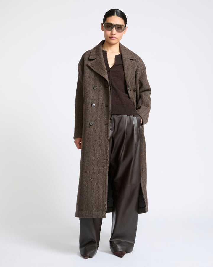 Herringbone double-sided wool coat - Yves Salomon - New Fall Winter Collection
