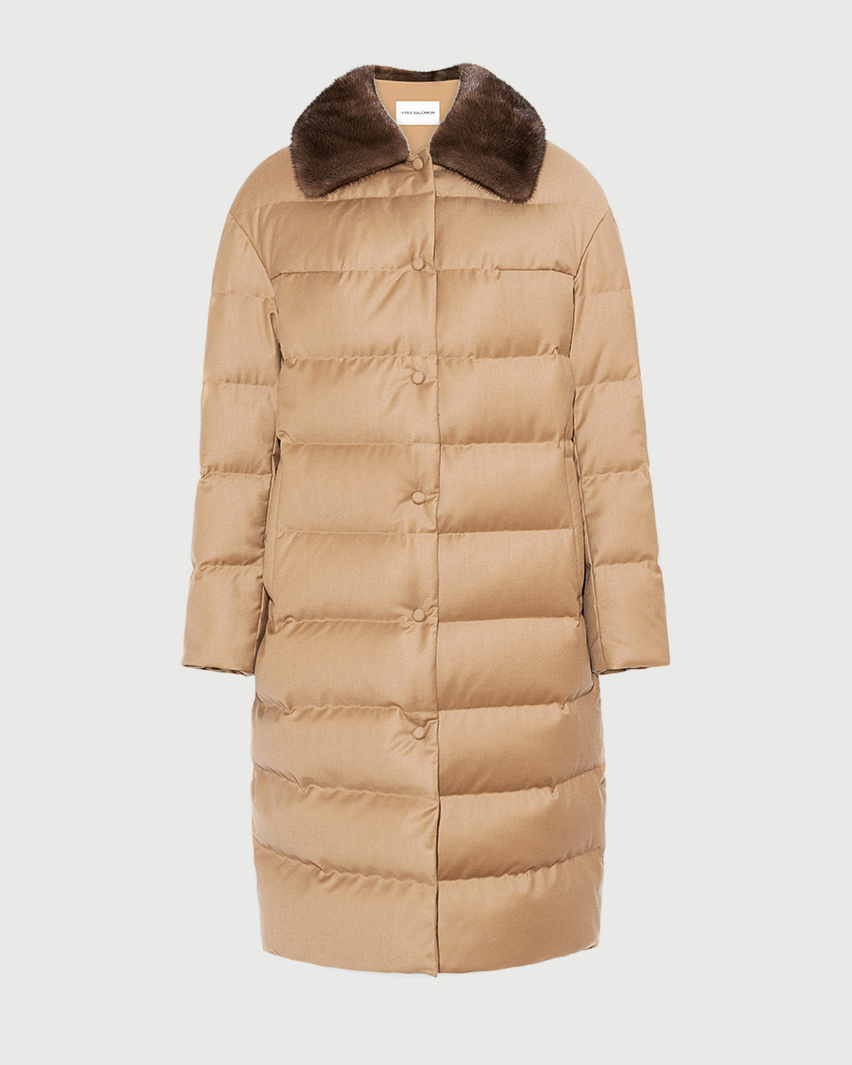 Long down jacket with detachable mink fur collar - Yves Salomon - New Fall/Winter Collection