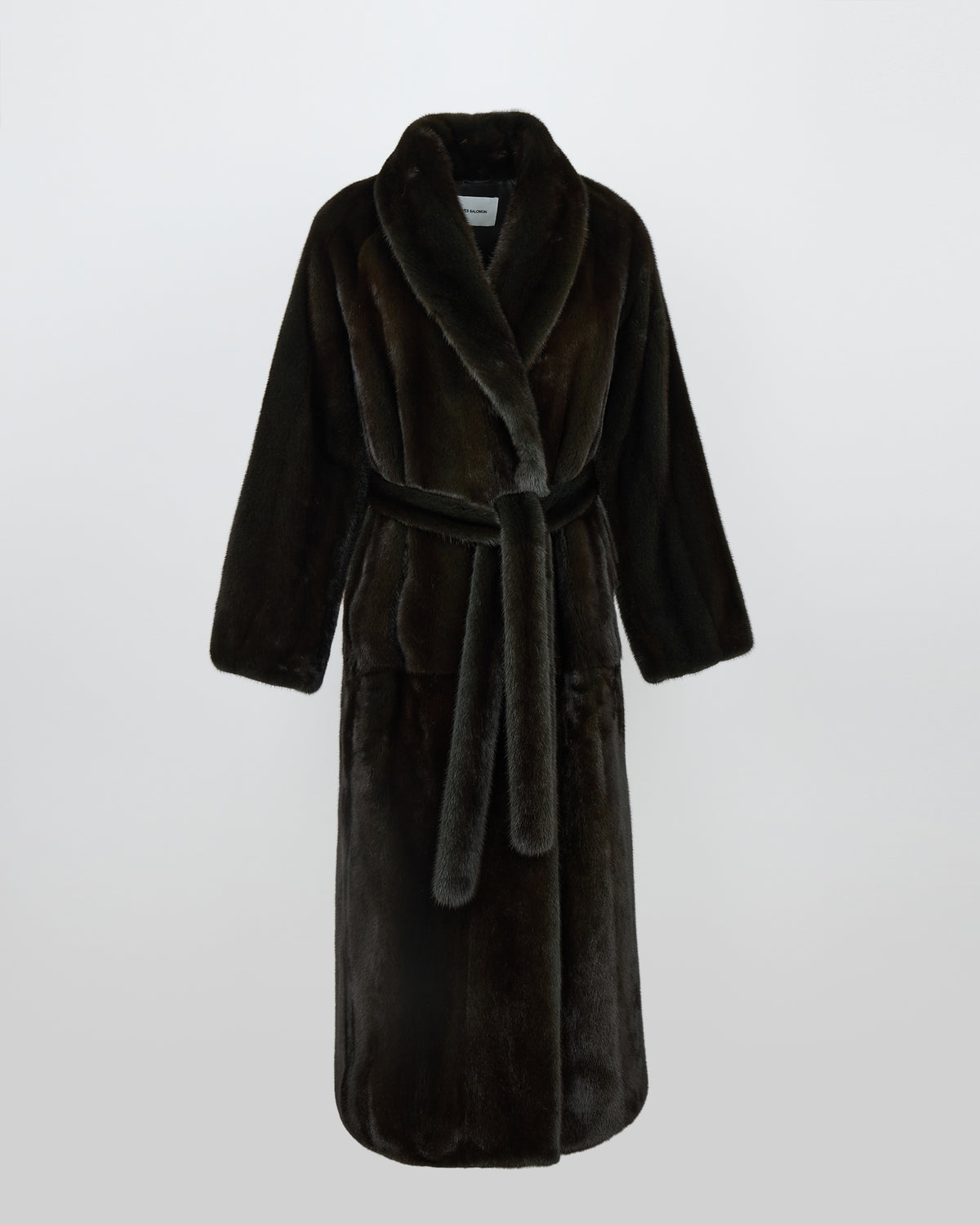 Long belted coat in long-haired mink fur with a shawl collar - Yves Salomon - New Fall/Winter Collection