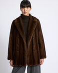 Tailored long-haired mink fur jacket