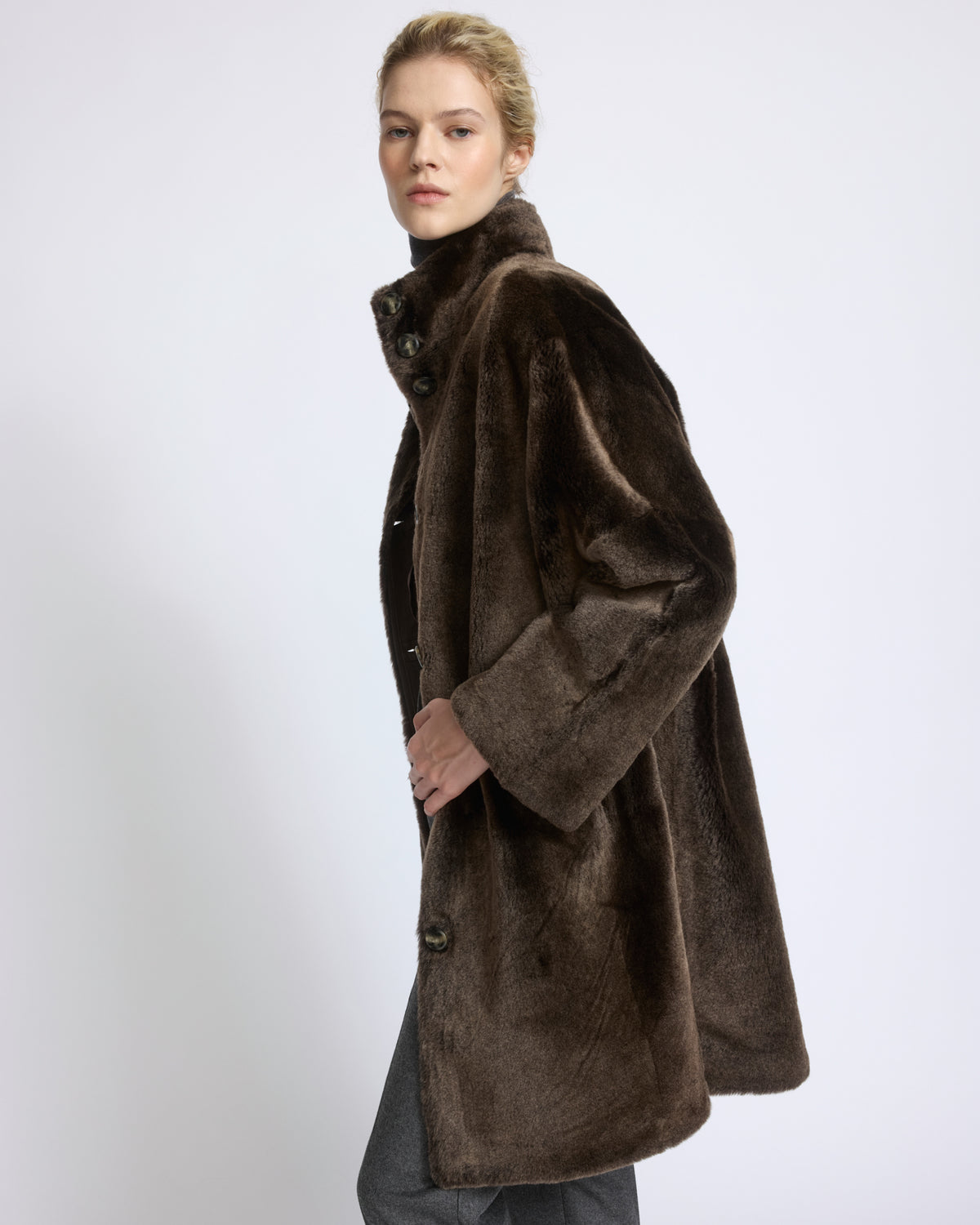 Oversized lambskin shearling coat - Yves Salomon - New Fall/Winter Collection