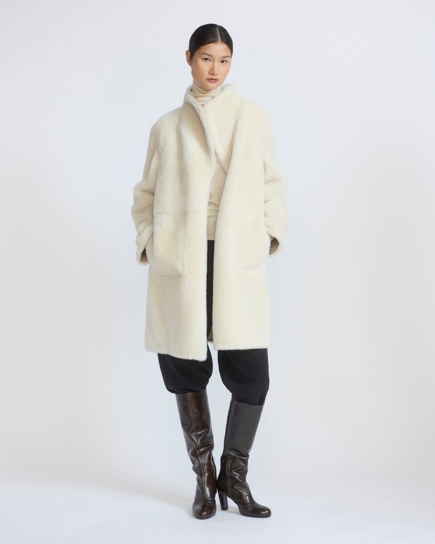 Reversible combed lambskin shearling coat - Yves Salomon - New Fall/Winter Collection