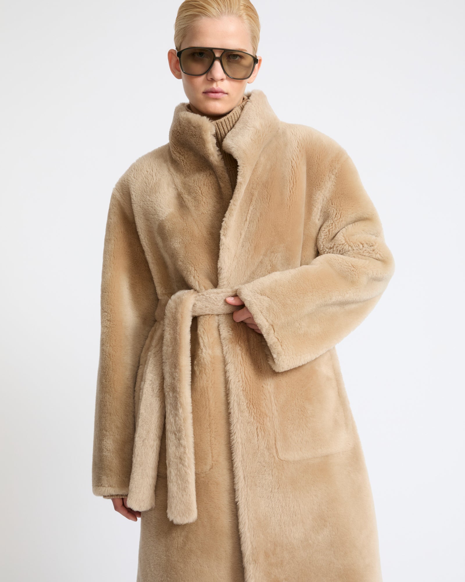 Reversible combed lambskin shearling coat - Yves Salomon - New Fall Winter Collection