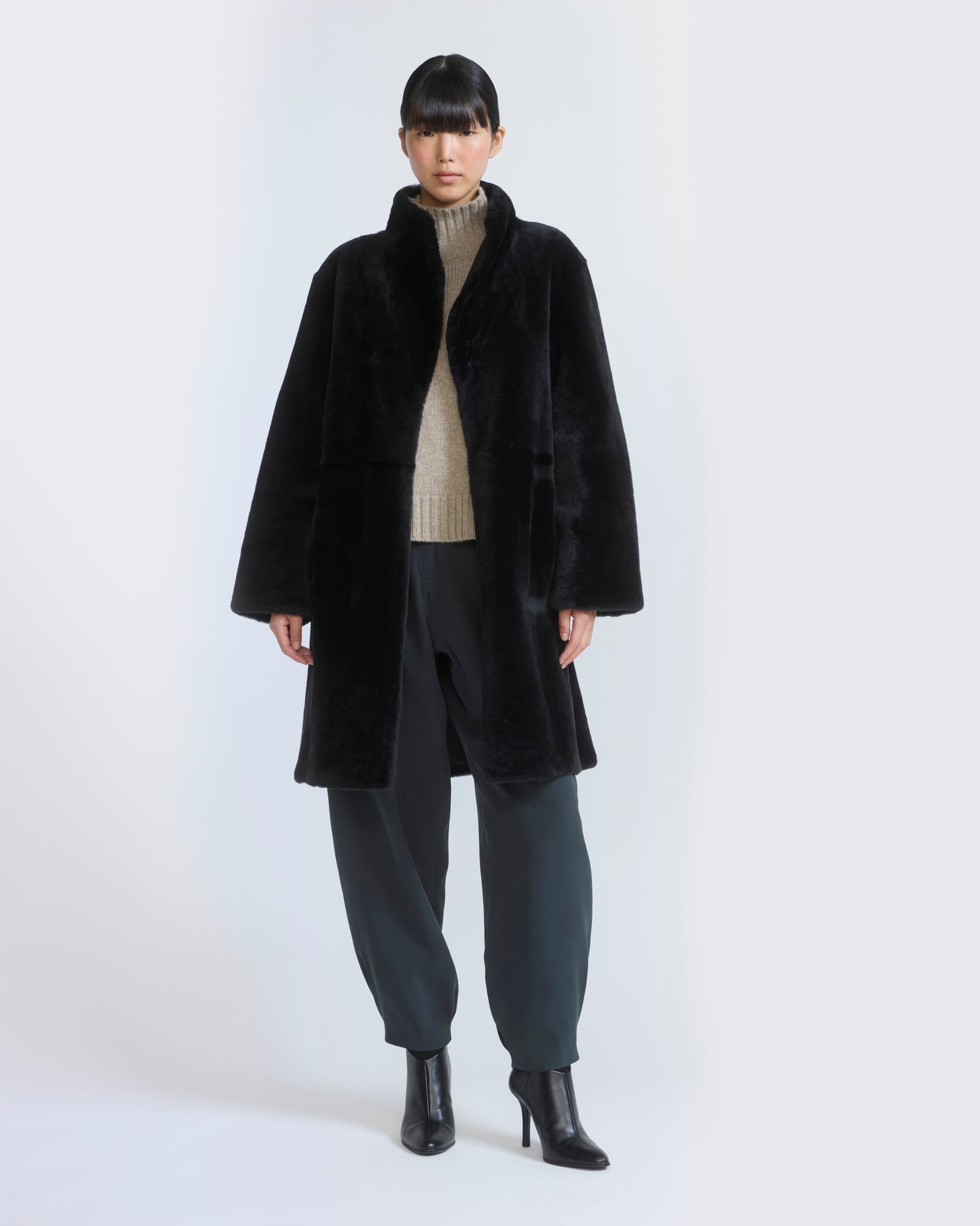 Reversible combed lambskin shearling coat - Yves Salomon - New Fall/Winter Collection