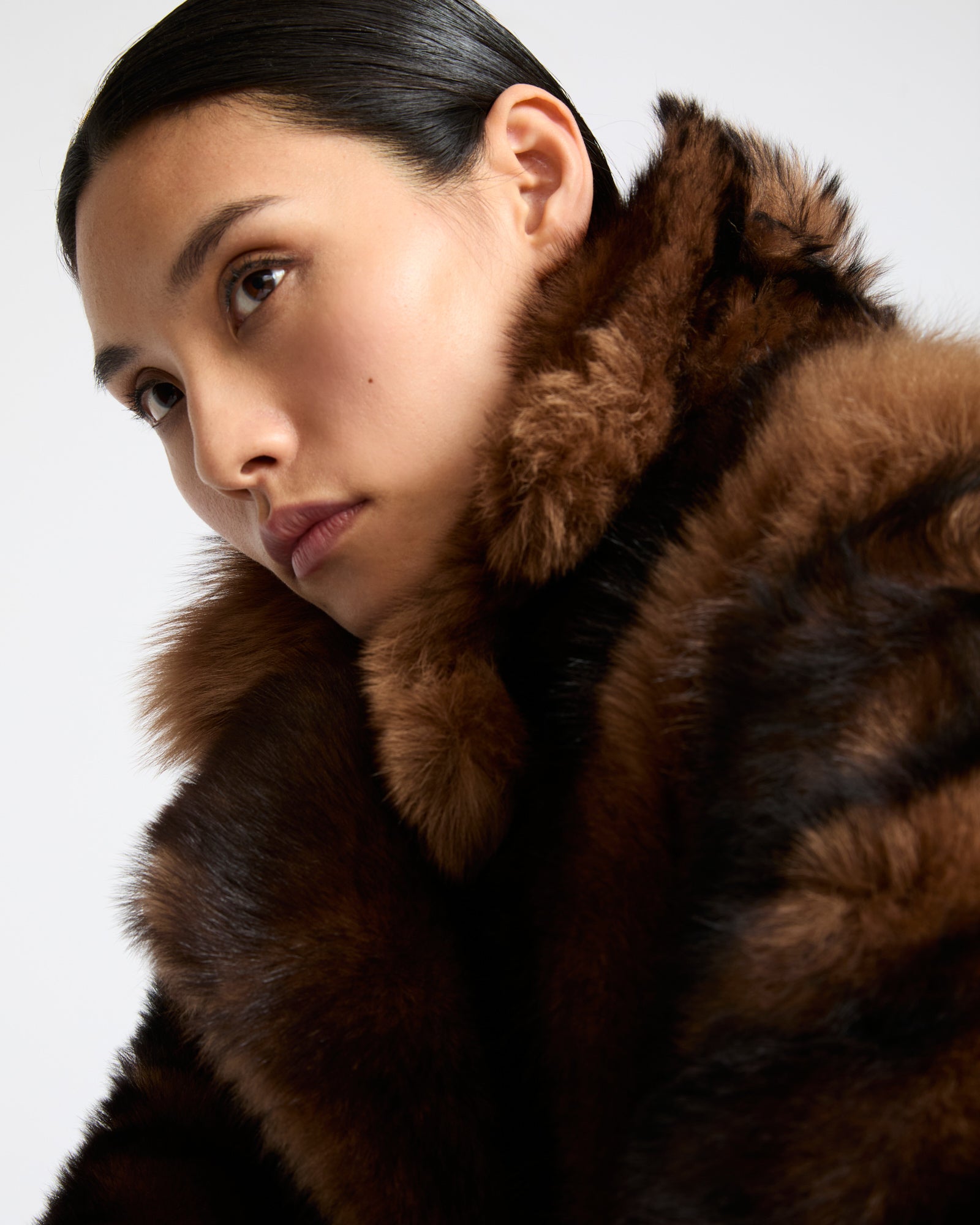 Long fur-effect lambskin shearling coat - Yves Salomon - New Fall Winter Collection