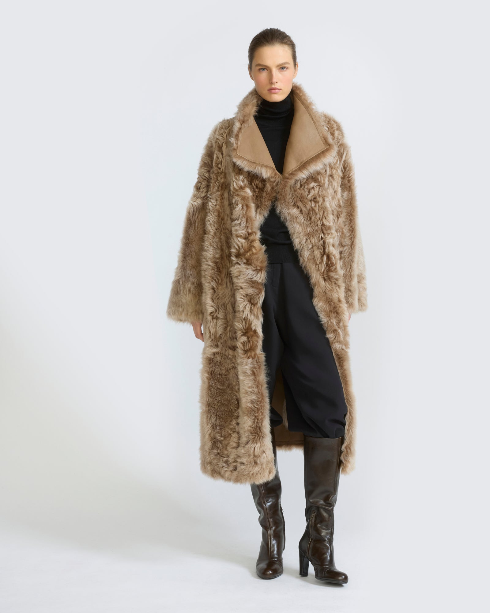 Long reversible lambskin shearling coat - Yves Salomon - New Fall/Winter Collection