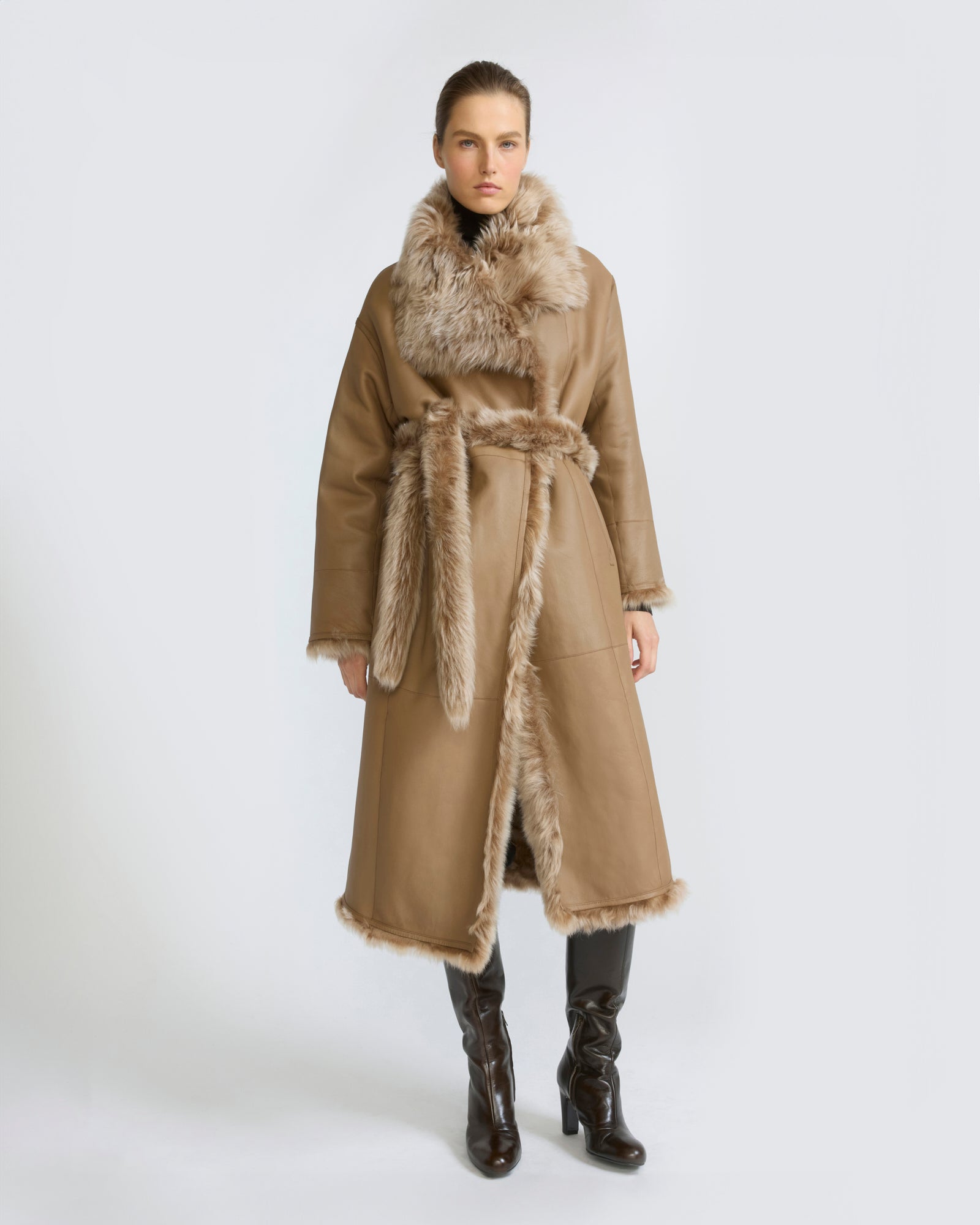 Long reversible lambskin shearling coat - Yves Salomon - New Fall/Winter Collection