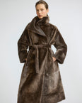 Long reversible Lacon lambskin shearling coat
