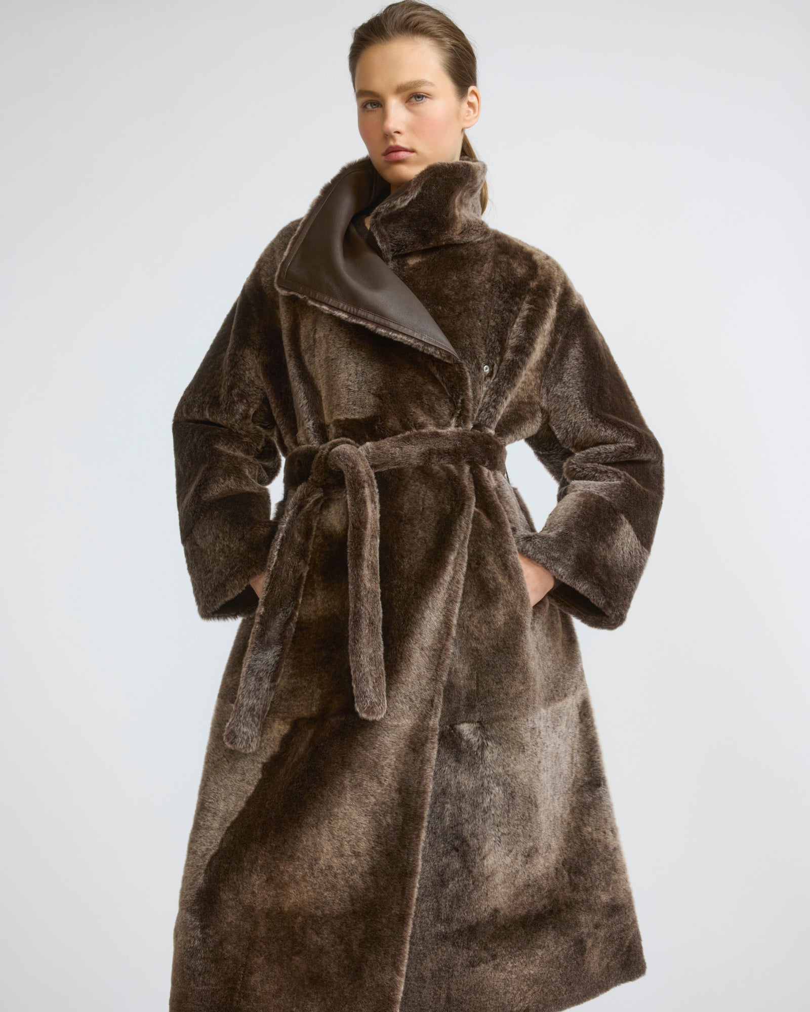 Long reversible Lacon lambskin shearling coat - Yves Salomon - New Fall/Winter Collection
