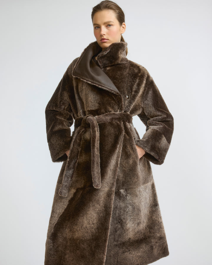 Long reversible Lacon lambskin shearling coat - Yves Salomon - New Fall/Winter Collection