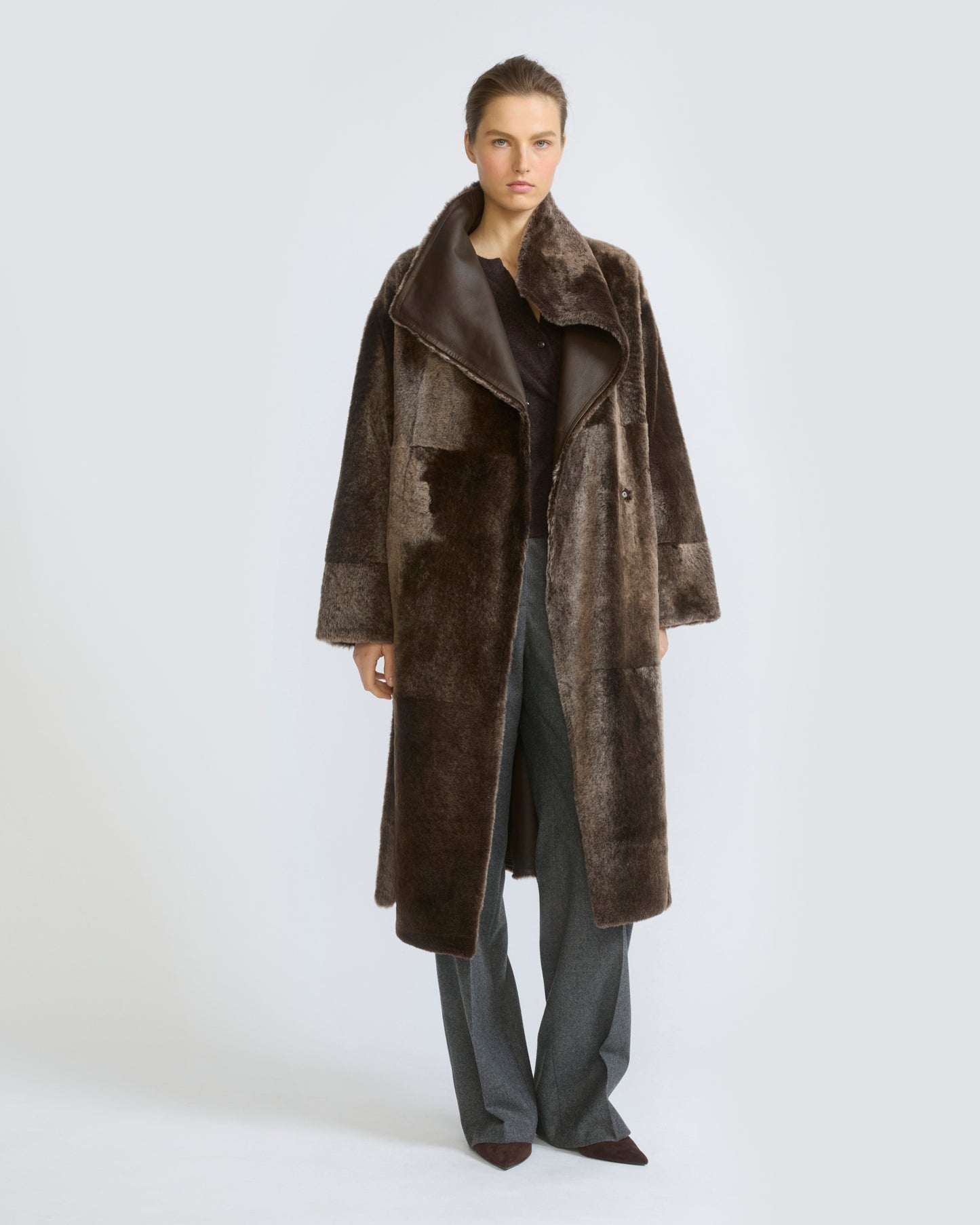 Long reversible Lacon lambskin shearling coat - Yves Salomon - New Fall/Winter Collection
