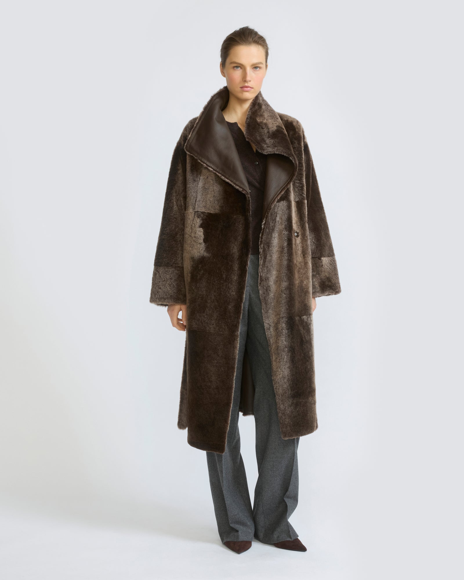Long reversible Lacon lambskin shearling coat - Yves Salomon - New Fall/Winter Collection