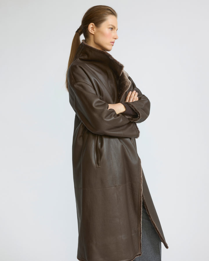 Long reversible Lacon lambskin shearling coat - Yves Salomon - New Fall/Winter Collection