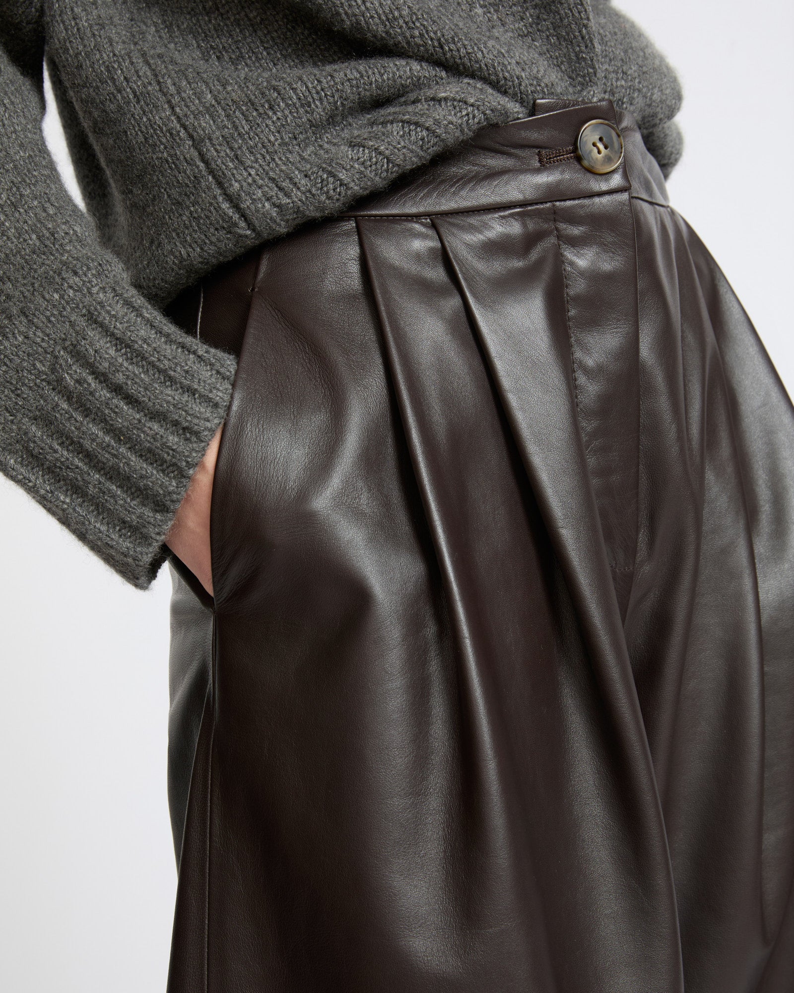 Wide lambskin leather pants - Yves Salomon - New Fall Winter Collection