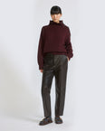 Tailored lambskin leather trousers