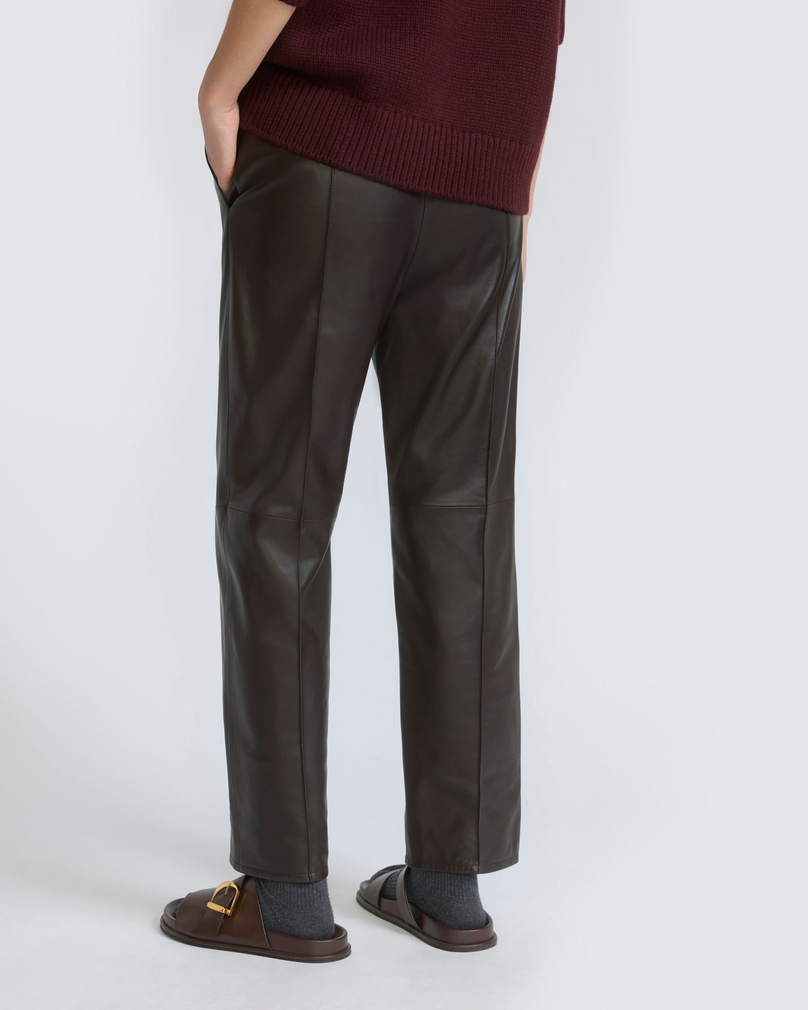 Tailored lambskin leather trousers - Yves Salomon - New Fall/Winter Collection