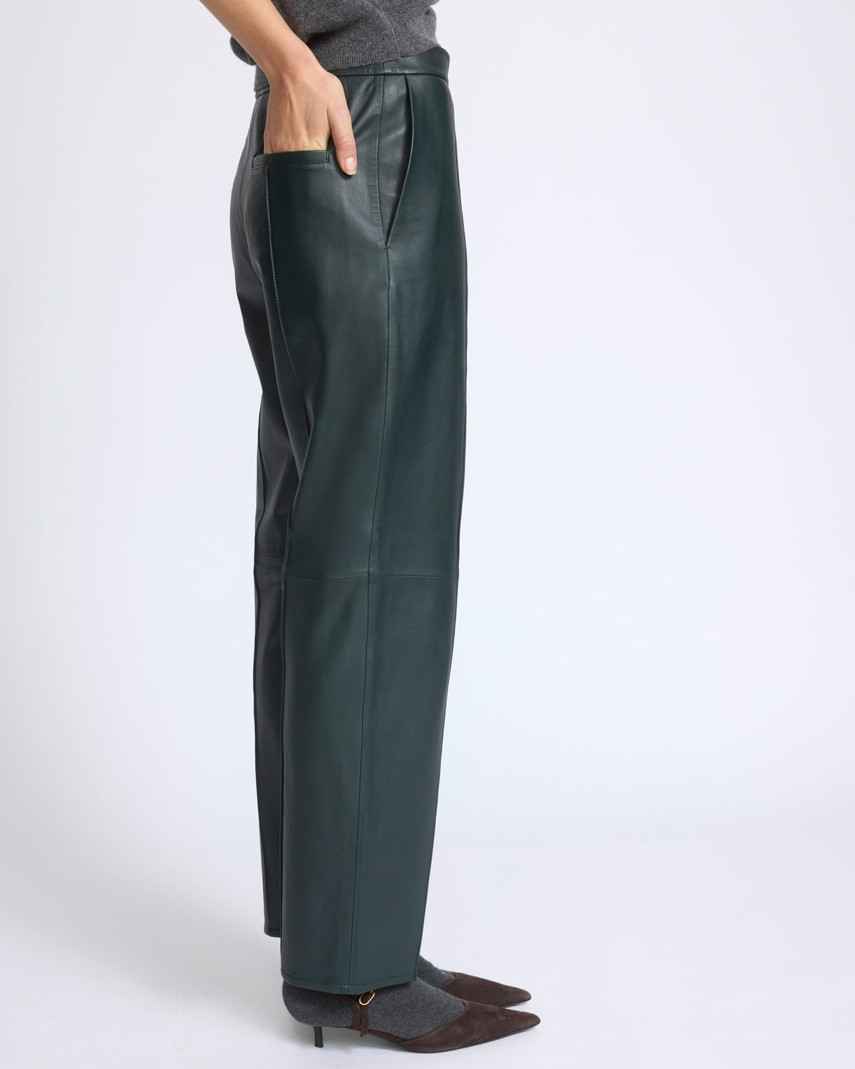 Tailored lambskin leather trousers - Yves Salomon - New Fall/Winter Collection
