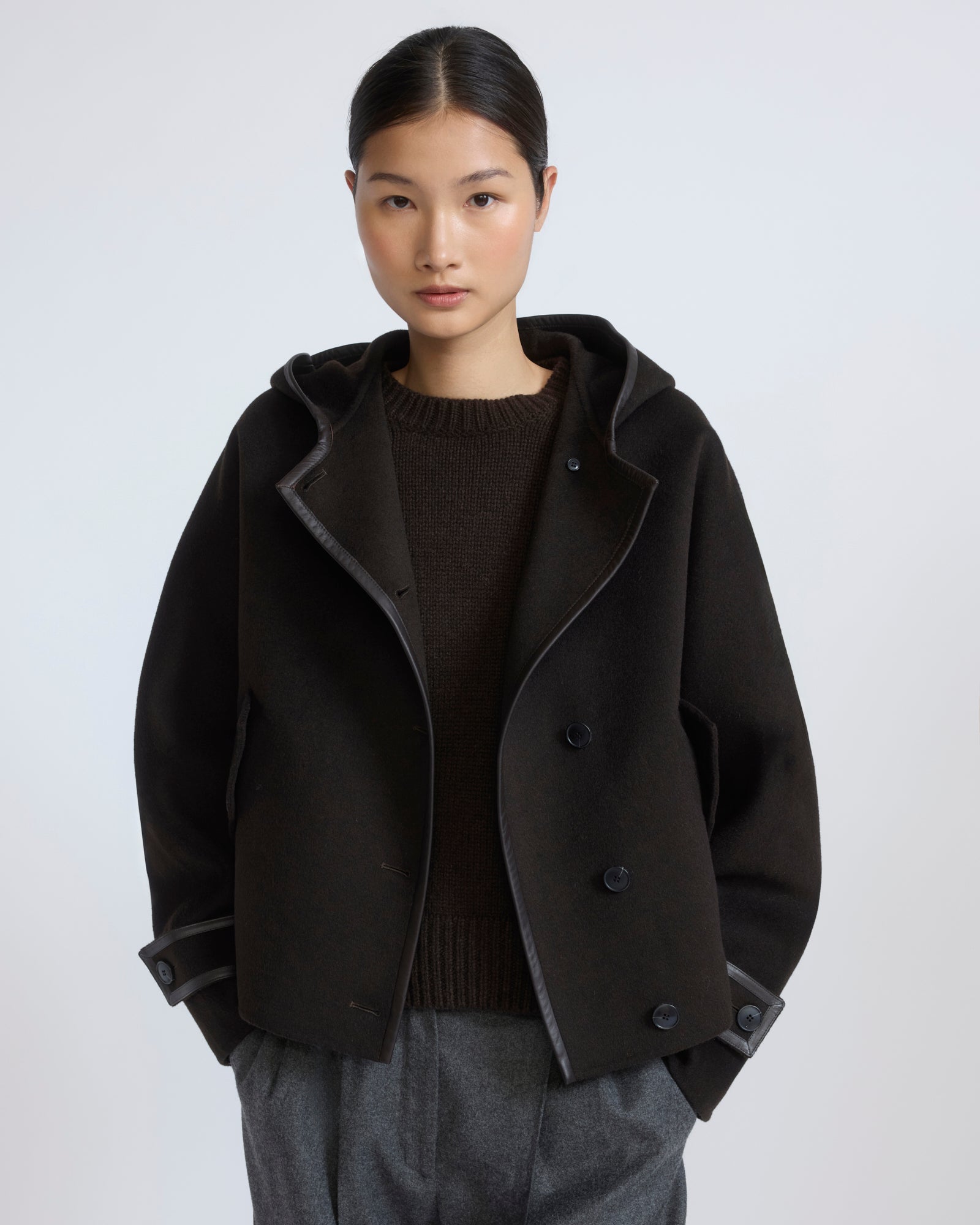 Double-sided cashmere wool hooded jacket - Yves Salomon - New Fall/Winter Collection