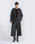 Double-sided cashmere wool hooded jacket
