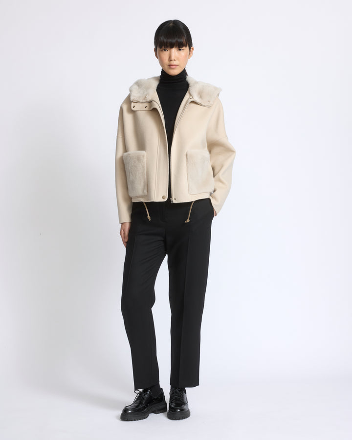 Double-sided cashmere wool hooded jacket with mink fur - Yves Salomon - New Fall/Winter Collection