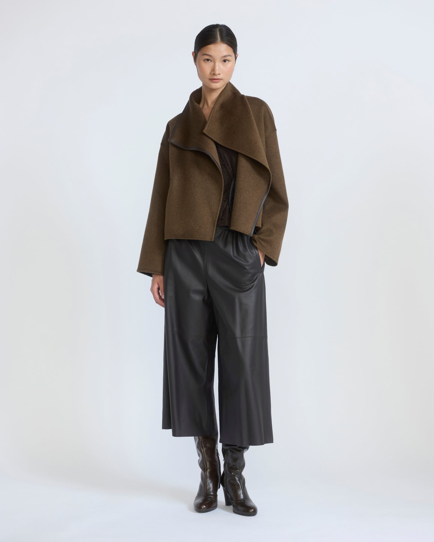 Short double-sided cashmere wool jacket with lambskin shearling - Yves Salomon - New Fall/Winter Collection