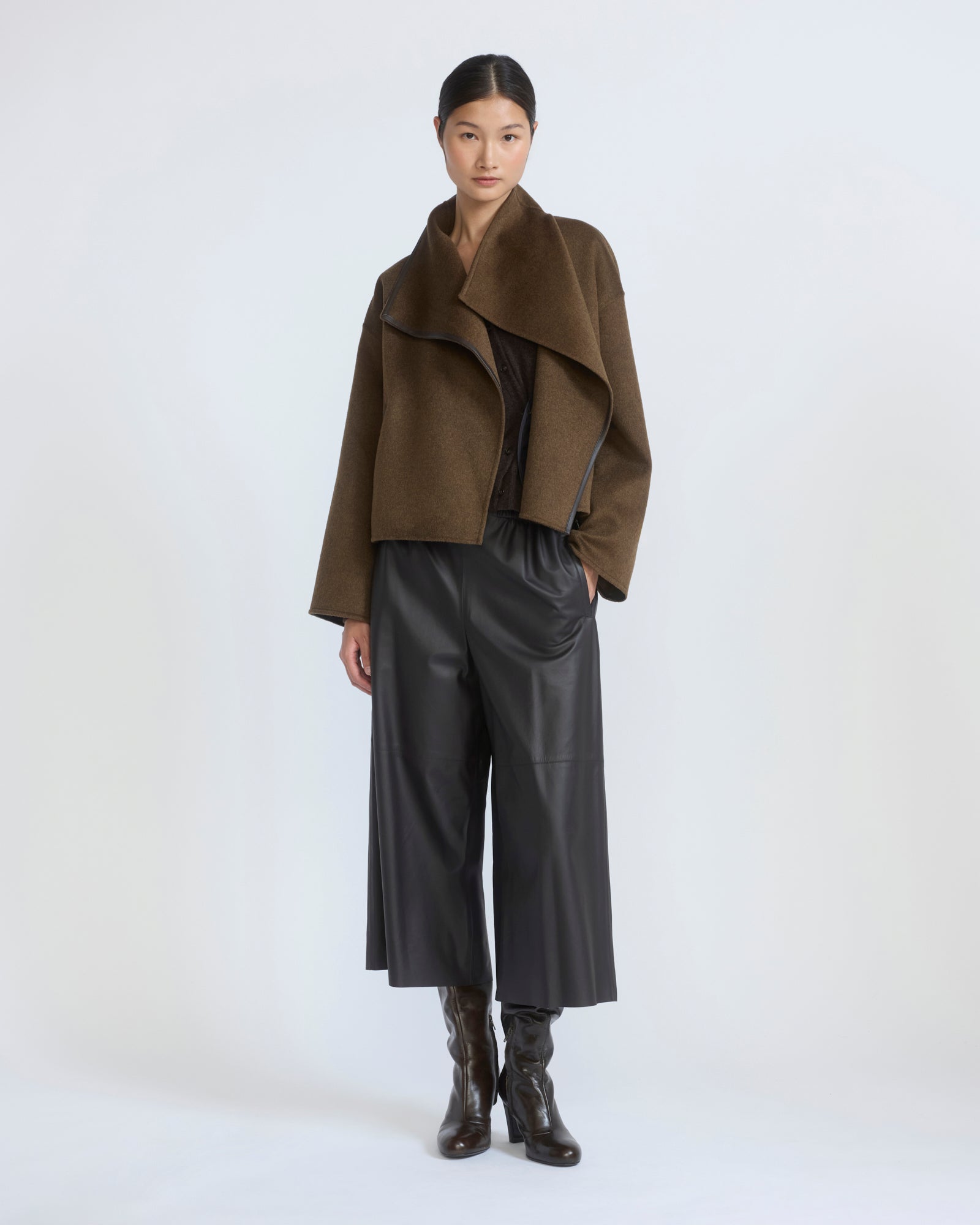 Short double-sided cashmere wool jacket with lambskin shearling - Yves Salomon - New Fall/Winter Collection