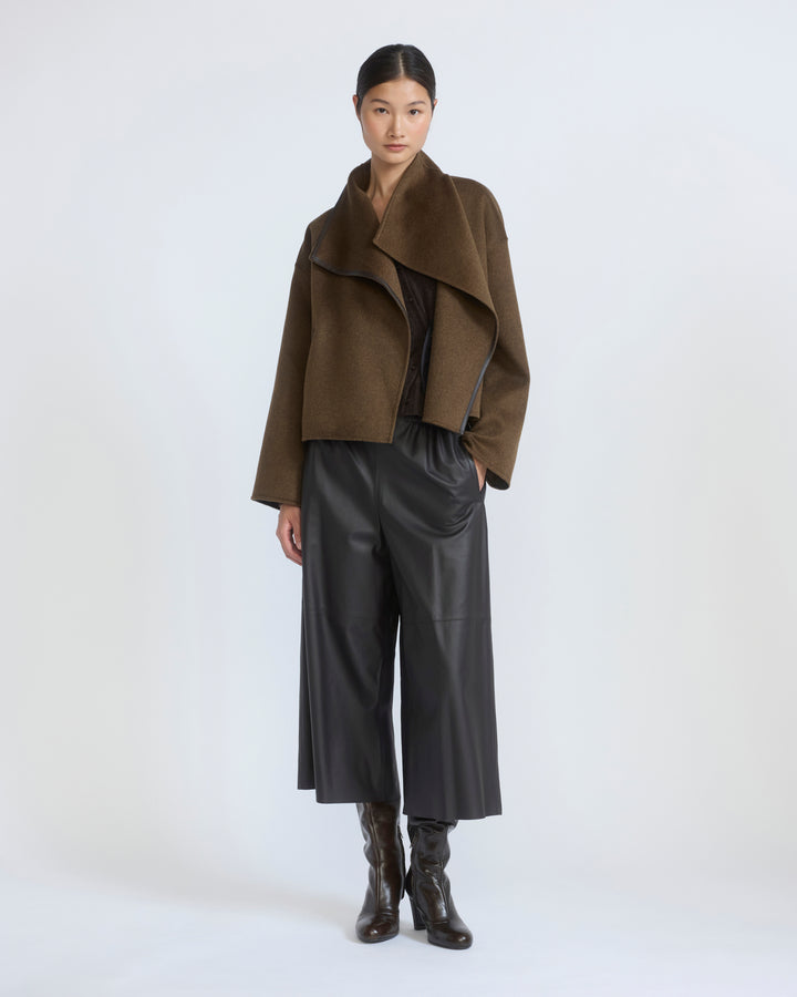 Short double-sided cashmere wool jacket with lambskin shearling - Yves Salomon - New Fall/Winter Collection
