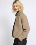 Short double-sided cashmere wool shirt