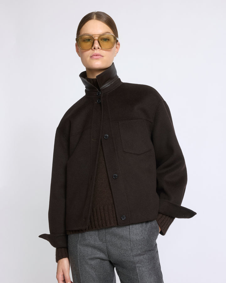 Short double-sided cashmere wool shirt - Yves Salomon - New Fall/Winter Collection